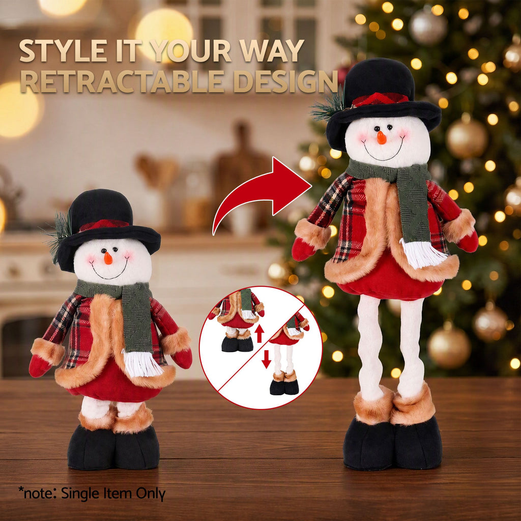 Jingle Jollys Telescopic Christmas Snowman Ornament 40-56cm Tabletop Decoration