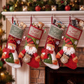 Jingle Jollys 4pc 3D Plush Santa & Snowman Christmas Stockings 43.5cm