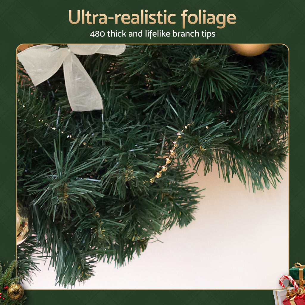 Jingle Jollys 2.1m Christmas Garland Xmas Decorations Green Wedding Party