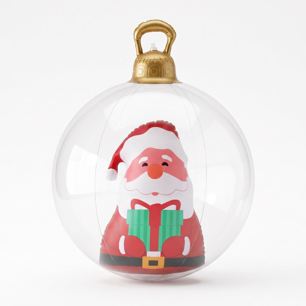 Jingle Jollys Christmas Inflatable Ball 60cm Santa Decoration Giant Bauble Clear