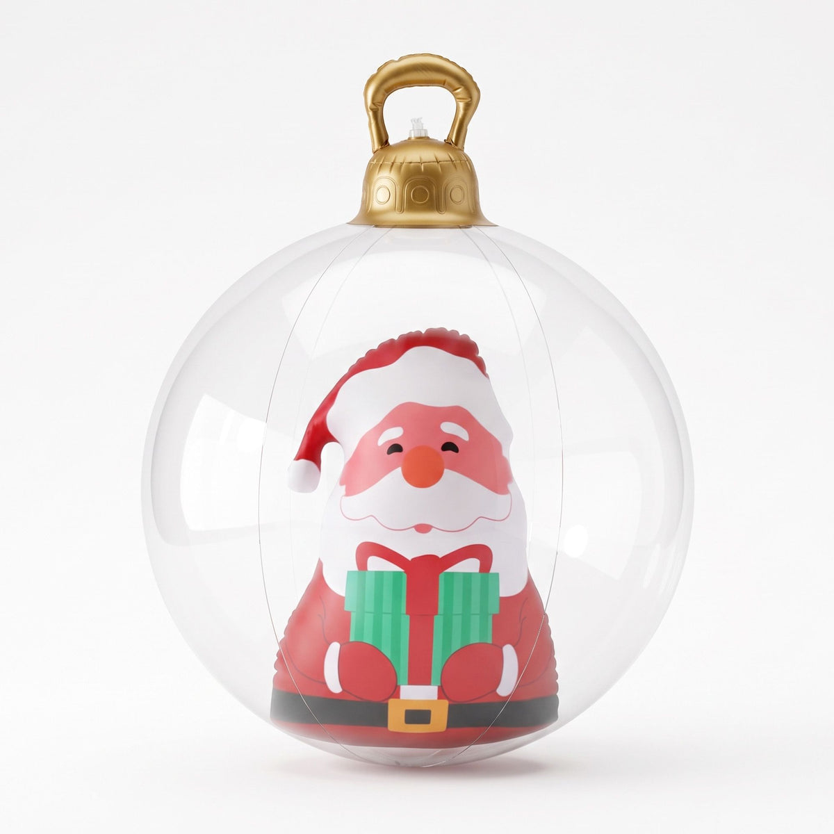 Jingle Jollys Christmas Inflatable Ball 60cm Santa Decoration Giant Bauble Clear