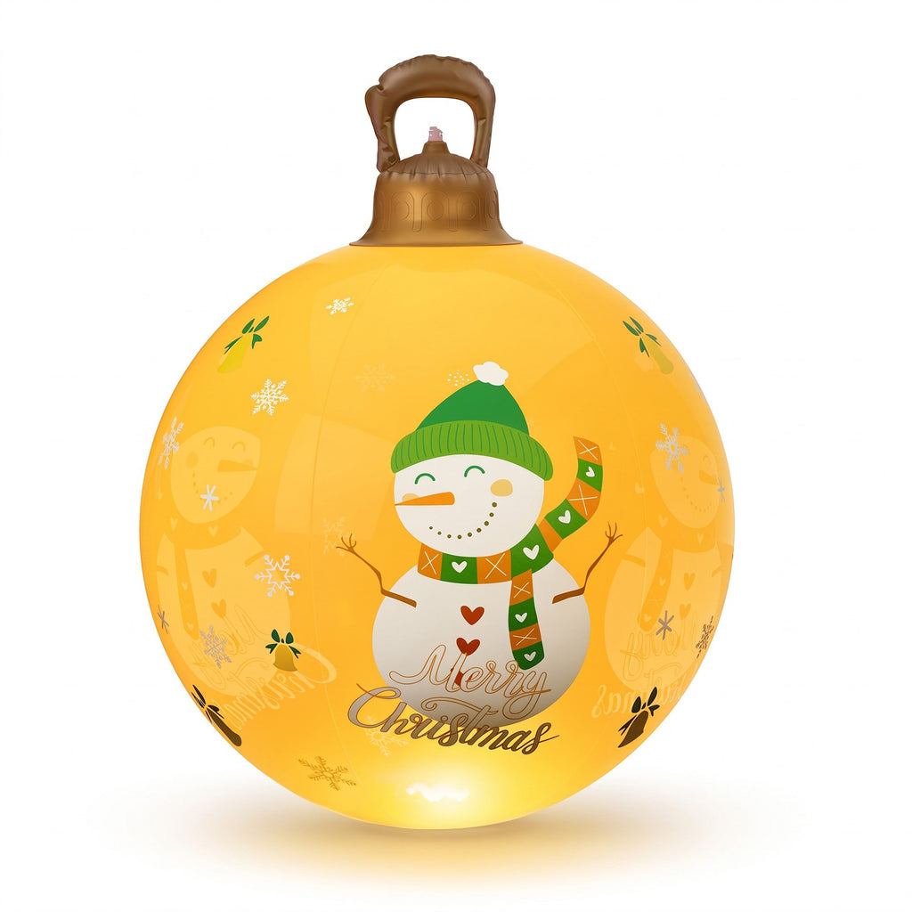 Jingle Jollys Christmas Inflatable Ball 60cm Led Illuminated Snowman Xmas Decor Gold