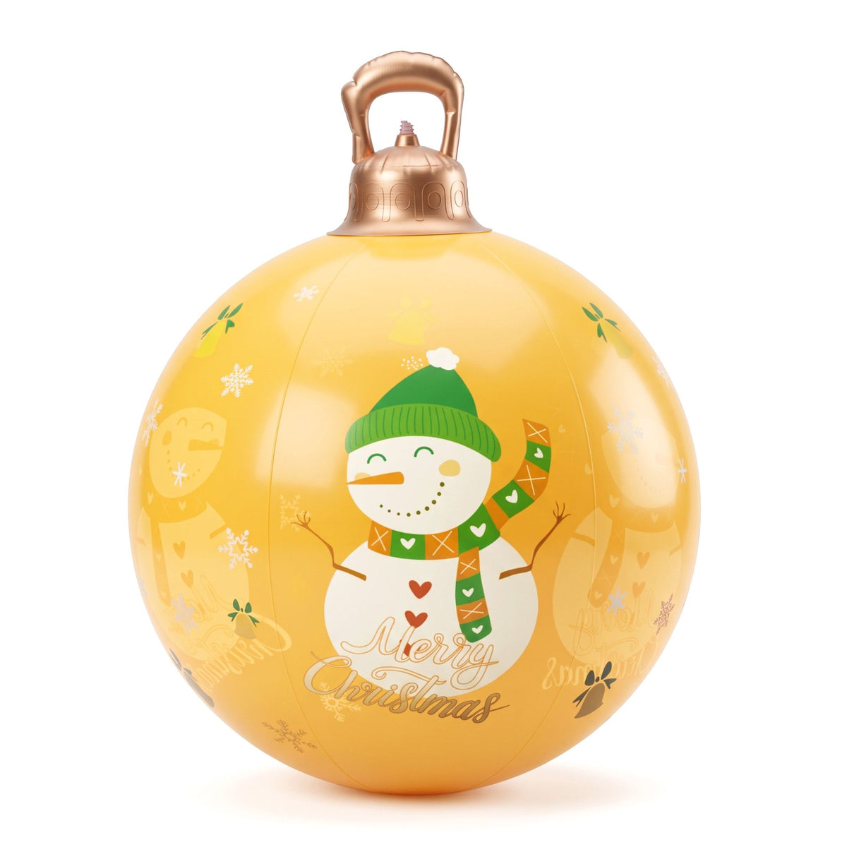 Jingle Jollys Christmas Inflatable Ball 60cm Led Illuminated Snowman Xmas Decor Gold