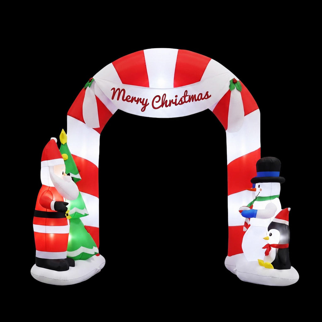 Jingle Jollys Christmas Inflatable Archway Santa 3M Illuminated Decorations