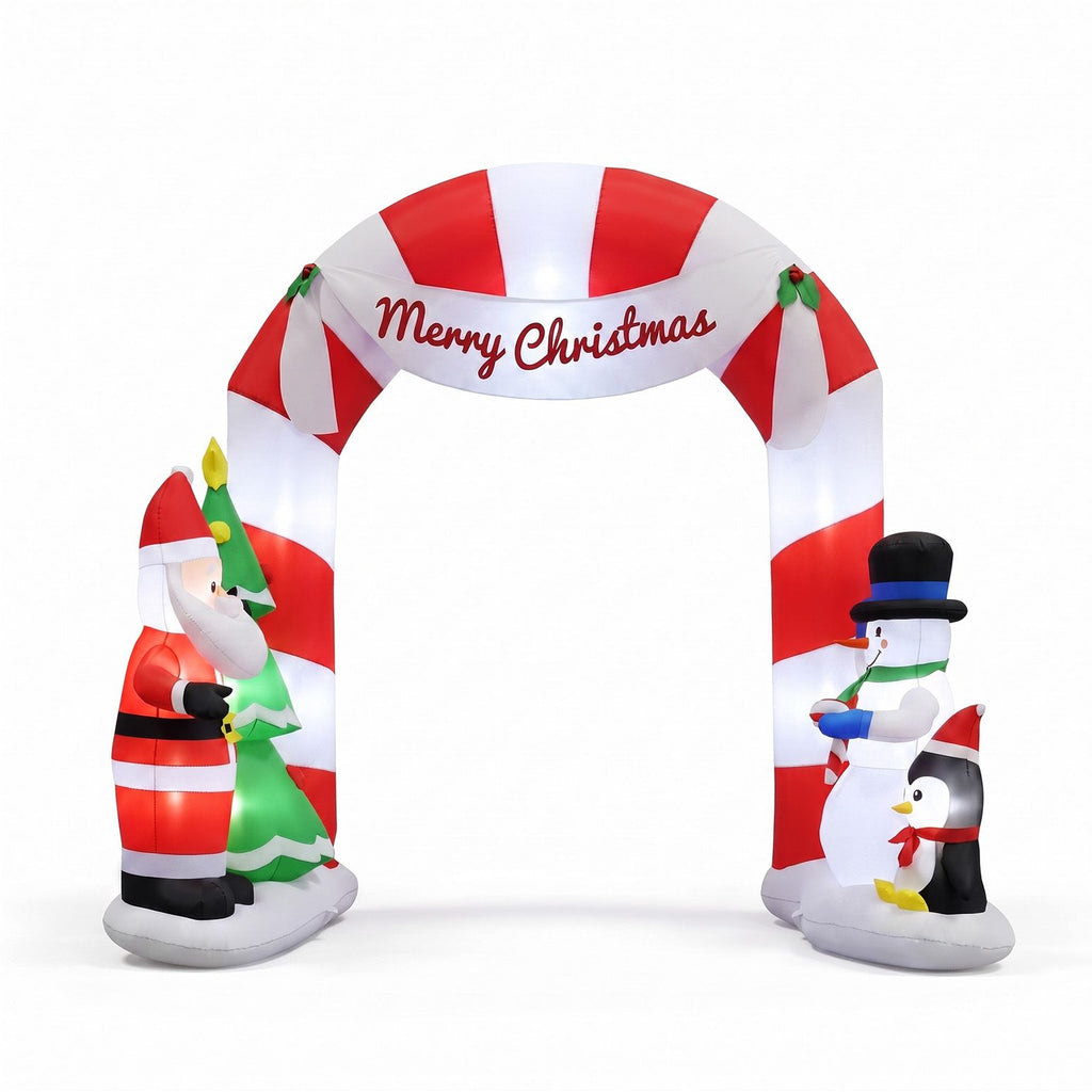Jingle Jollys Christmas Inflatable Archway Santa 3M Illuminated Decorations