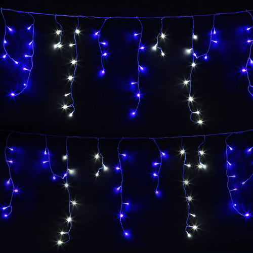 20M Christmas Lights Icicle Light 800 LED Blue White Decor Jingle Jollys