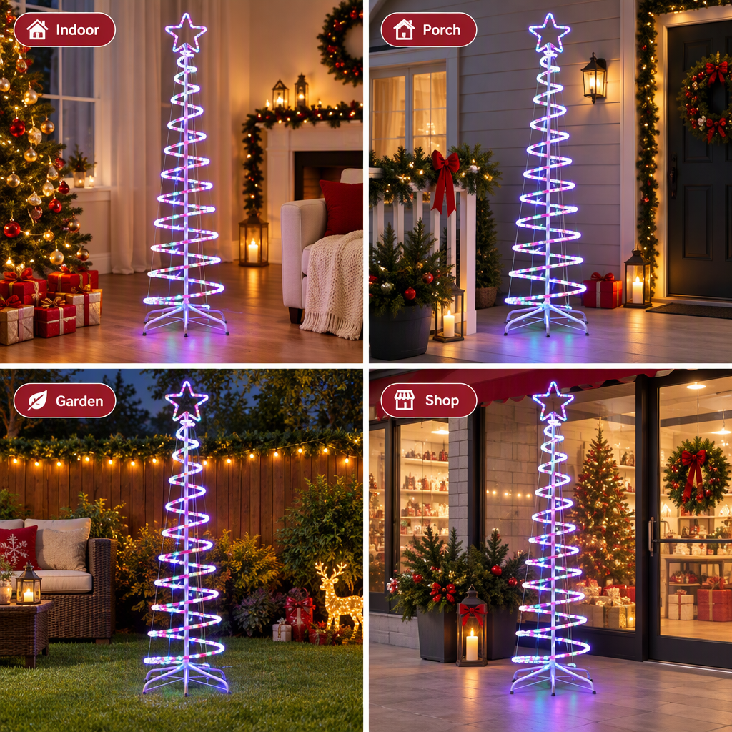 Jingle Jollys Christmas Lights 188cm Tree 288 LED Decorations